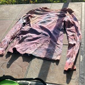 Women's Long-Sleeve Tie-Dye Crew Tee - Pink Wash